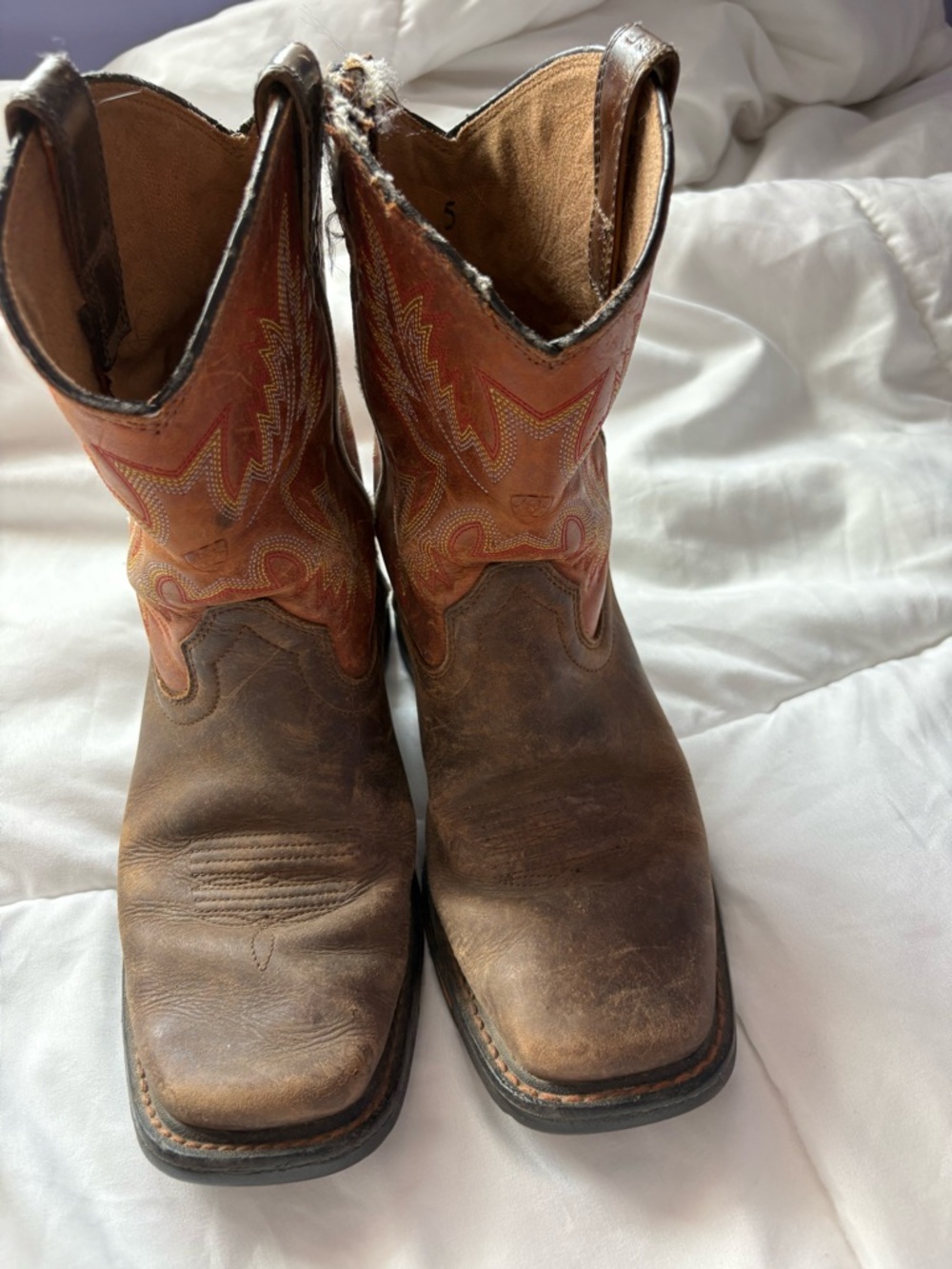 Ariat Brown Leather Boot Interior with Branded Insole